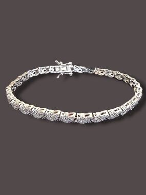 925 Sterling Silver CZ Tennis Bracelet 7” Length Great Mother’s Day Gift!